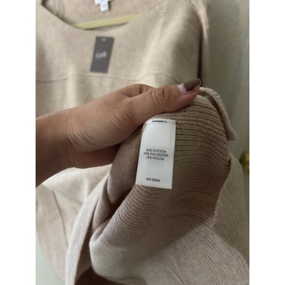 J. Jill Ribbed-Detail Pullover Sweater Soft Beige Size L NWT - Picture 8 of 11